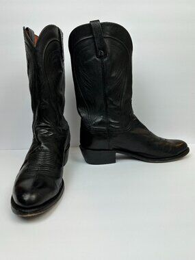 👢✨ Lucchese 1883 Barton Cowboy Boots Black Leather Men’s 13 D Handmade Western